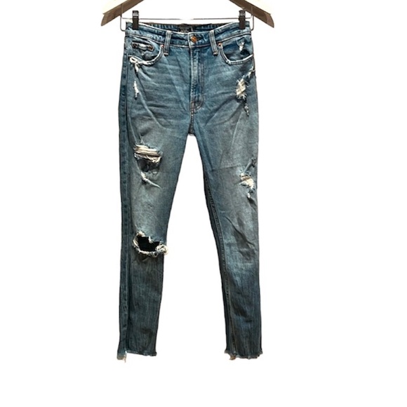 Abercrombie & Fitch Women’s Jeans Simone High Rise Slim Size 0 or 25 - Picture 1 of 10